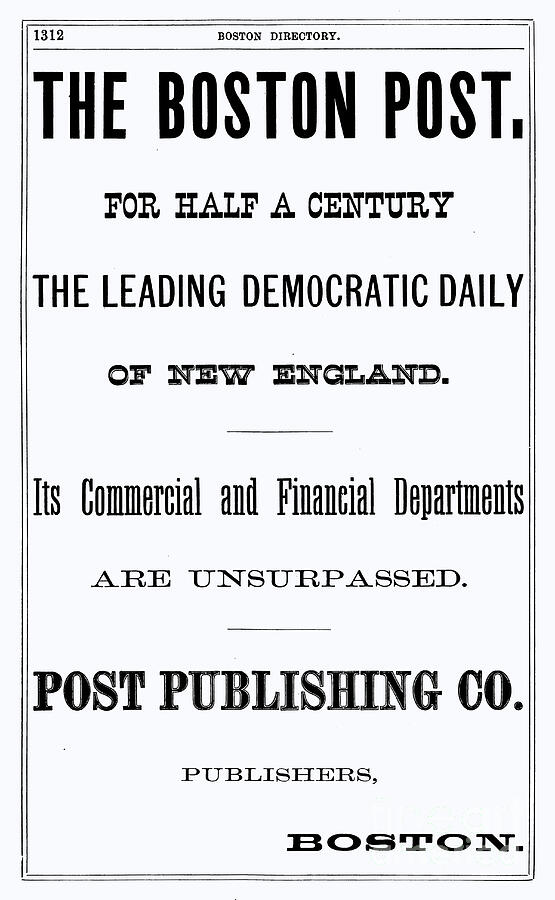 Art Print The Boston Post Newspaper 1881 Mixed Media by Gary Roberts Art Print The Boston Post Newspaper 1881 Mixed Media by Gary Roberts