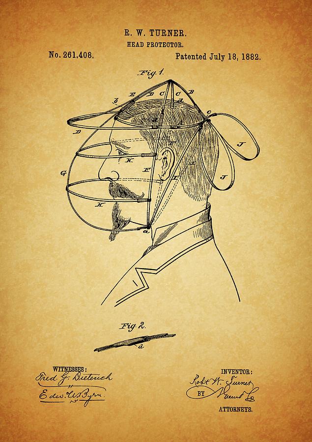 1882 Baseball Mask Patent Drawing