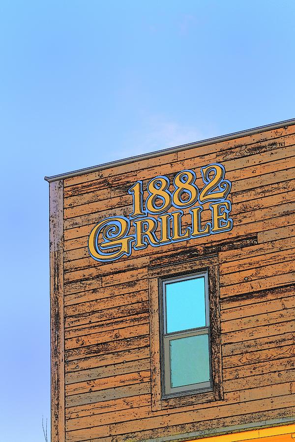 1882 Grille Graphics Window Photograph by Jerry Sodorff