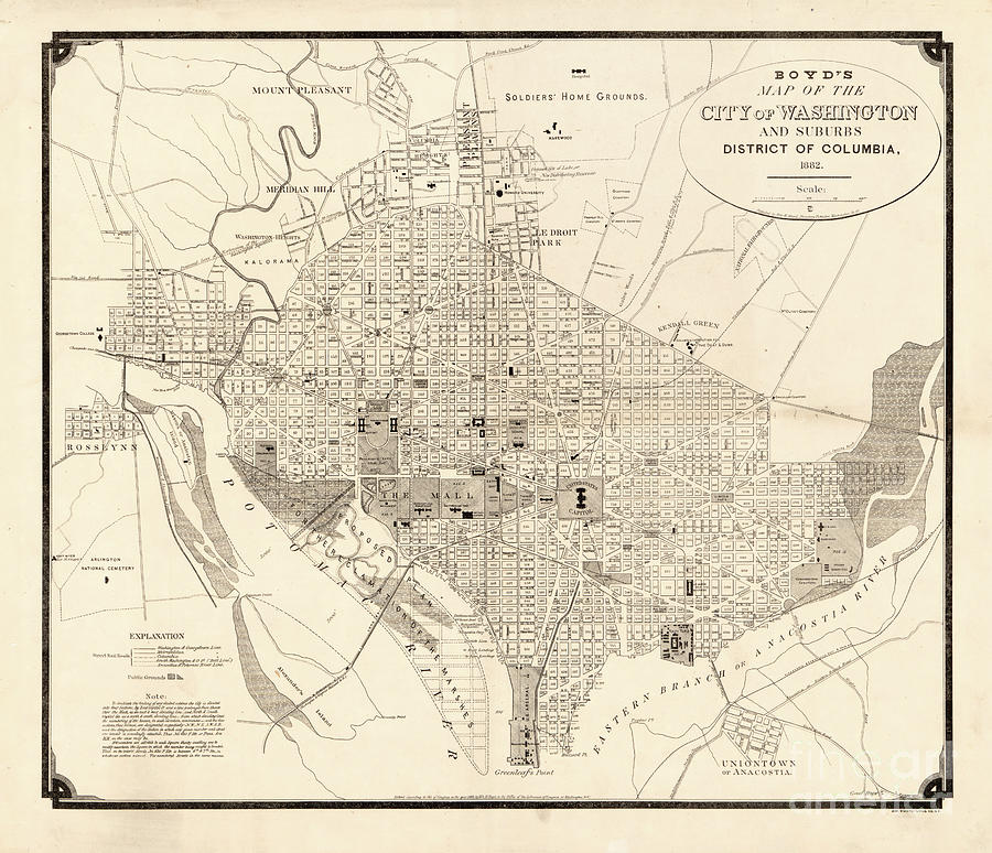 1882 Map of Washington DC Photograph by Jon Neidert - Fine Art America