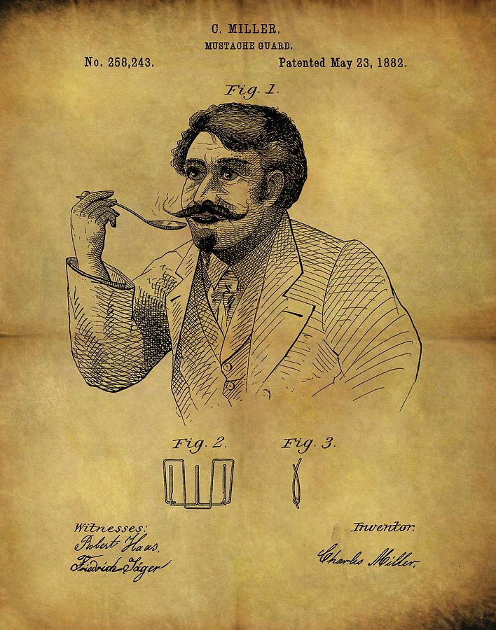 1882 Mustache Guard Patent Drawing