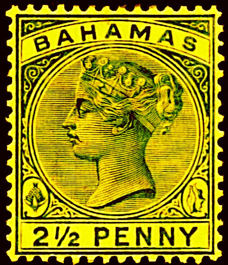 1884 Bahamas - No.28 - 2 1/2 Cent - Stamp Art Digital Art by Fred Larucci