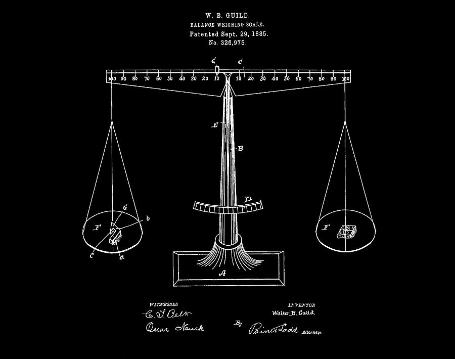 1885 Scale Patent Drawing by Dan Sproul