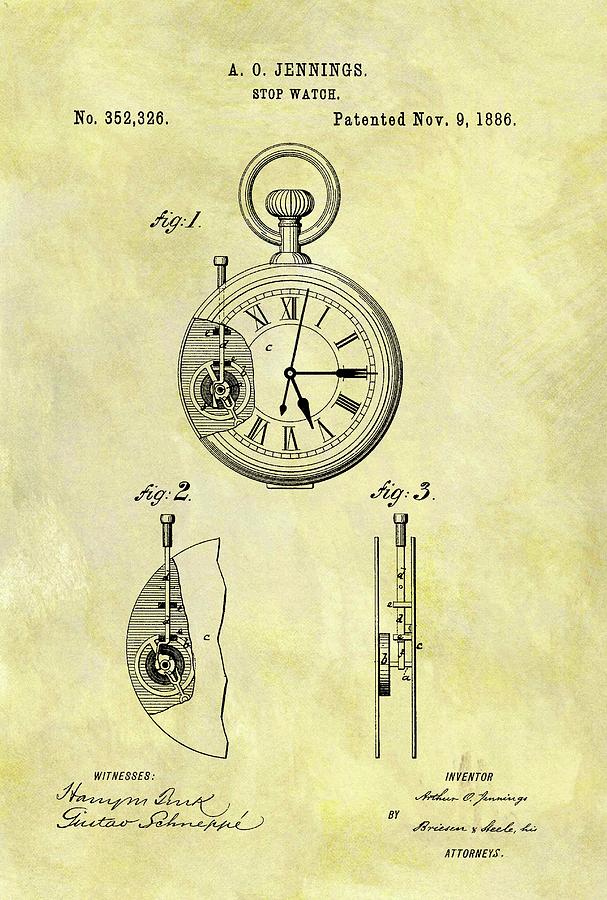 1886 Watch Patent Drawing