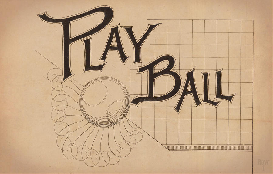 1890 Play Ball Mixed Media by Row One Brand