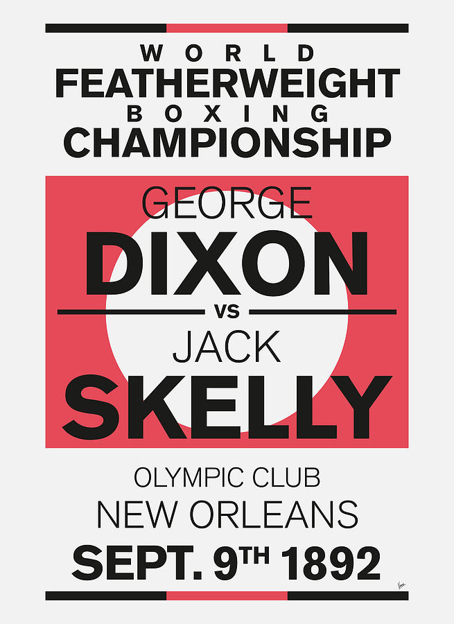 1892 MY Dixon vs Skelly Minimal Boxing Poster Digital Art by Chungkong Art