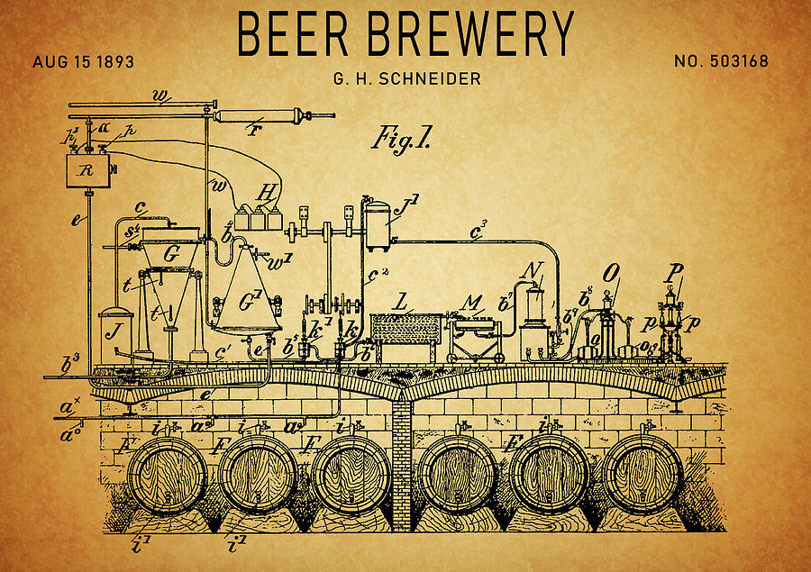 1893 Beer Brewery Drawing