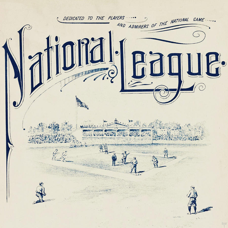 1895 National League Baseball Art Mixed Media by Row One Brand