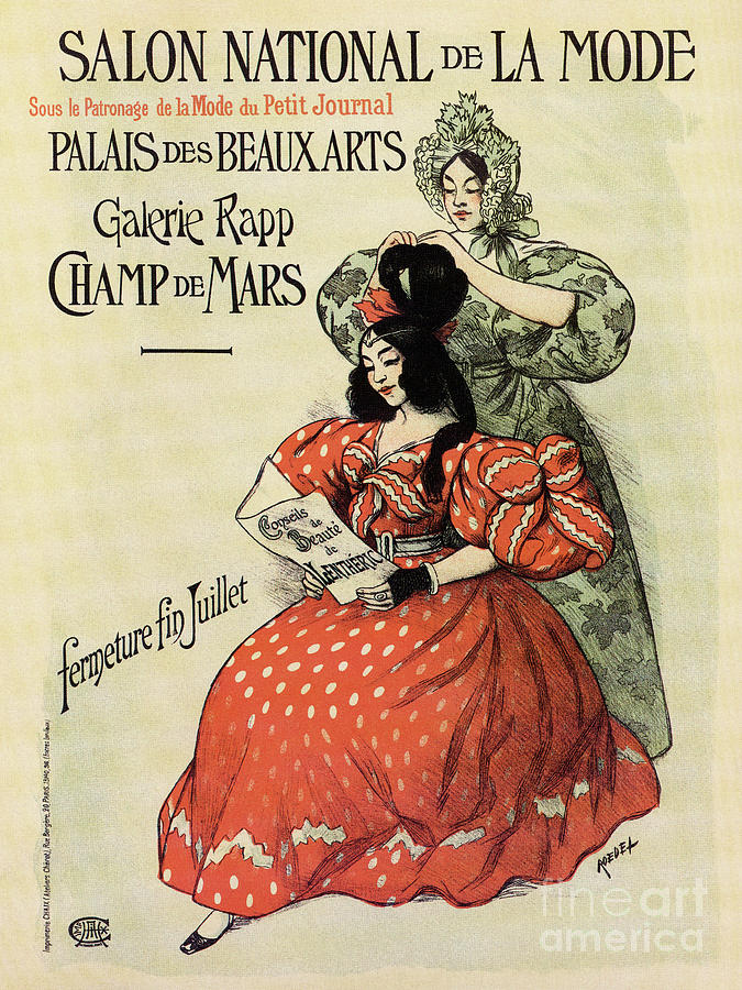  1896 National Fashion salon Paris #1896 Drawing by Heidi De Leeuw