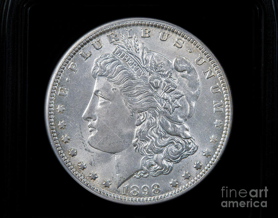 1898 O Morgan Silver Dollar Coin Obverse Photograph by Randy Steele