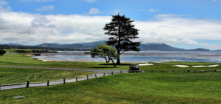 18th at Pebble Beach Panorama Photograph by Judy Vincent