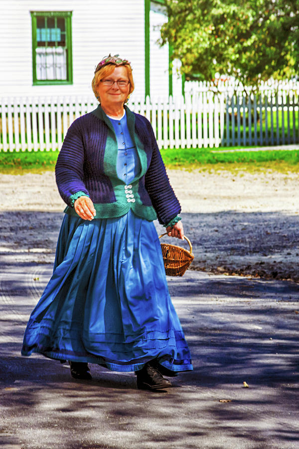 18th Century blue dress Nova Scotia Photograph by Tatiana Travelways