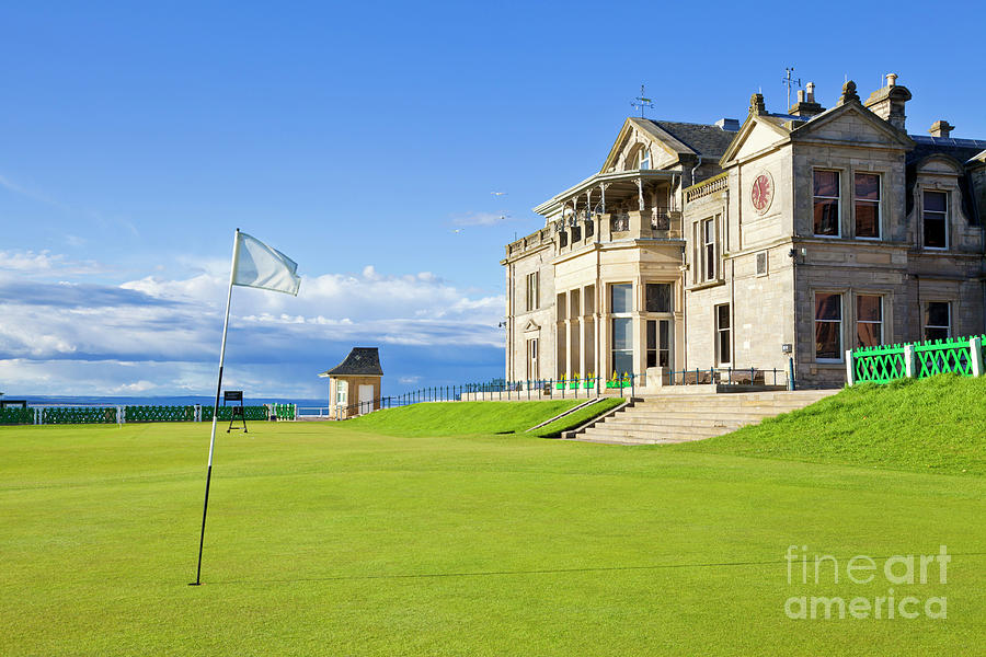 18th hole and clubhouse, St Andrews golf course, Fife, Scotland Photograph by Neale And Judith Clark