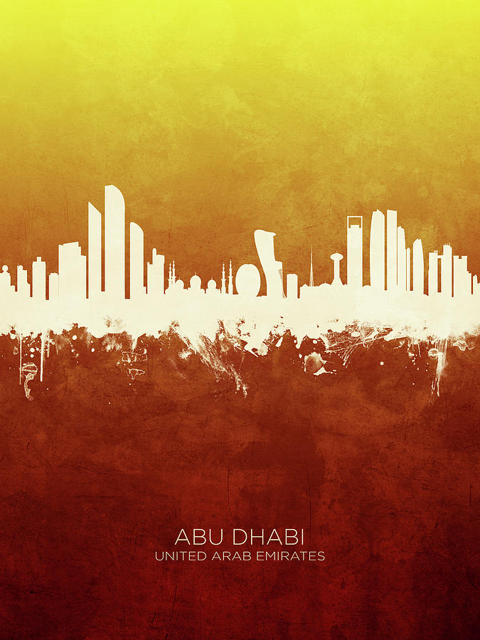 Skyline Digital Art - Abu Dhabi Skyline #19 by Michael Tompsett