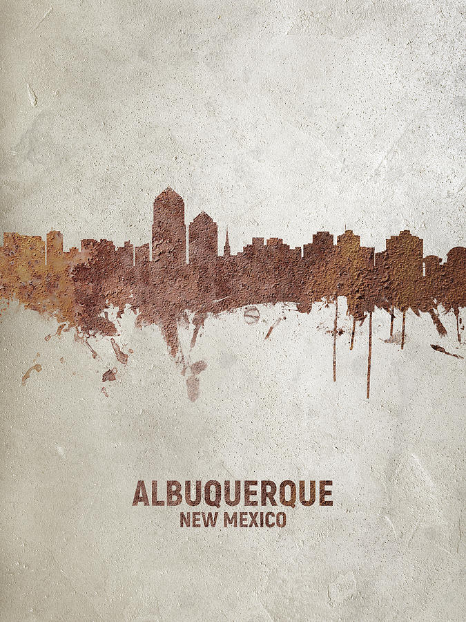 Albuquerque Digital Art - Albuquerque New Mexico Skyline #19 by Michael Tompsett