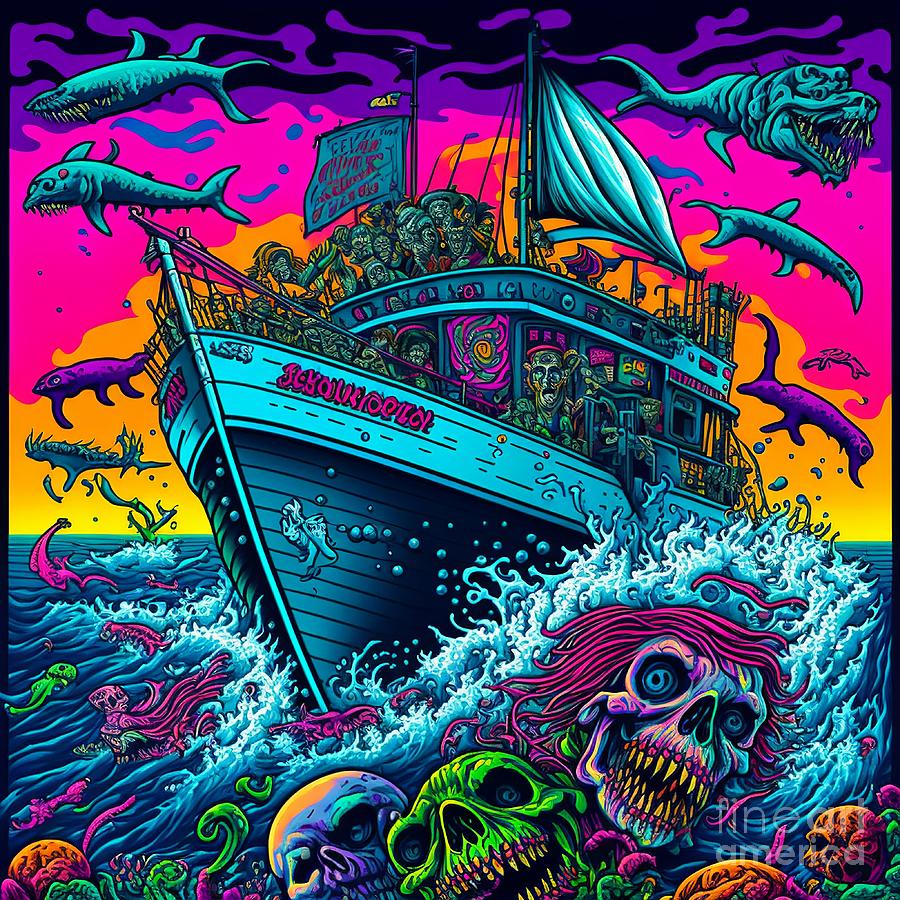 Apocalypse with survivors vacation at sea-zombies Digital Art by ...