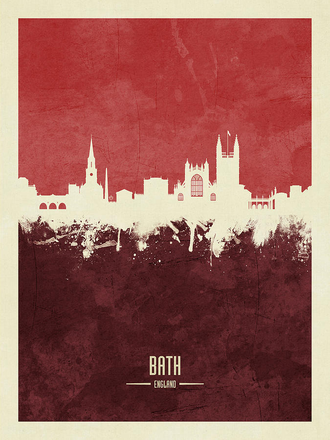 Bath England Skyline Cityscape #19 Digital Art by Michael Tompsett