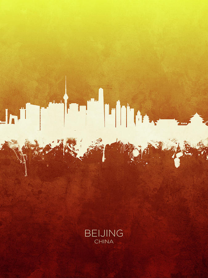 Beijing China Skyline #19 Digital Art by Michael Tompsett