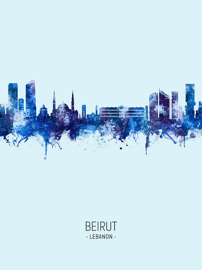 Beirut Lebanon Skyline #19 Digital Art by Michael Tompsett