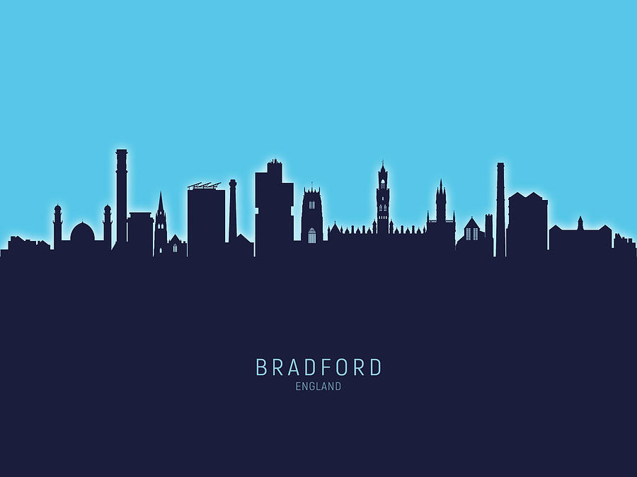 Skyline Digital Art - Bradford England Skyline #19 by Michael Tompsett