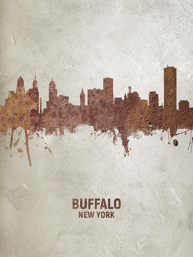 Buffalo New York Skyline #19 Digital Art by Michael Tompsett