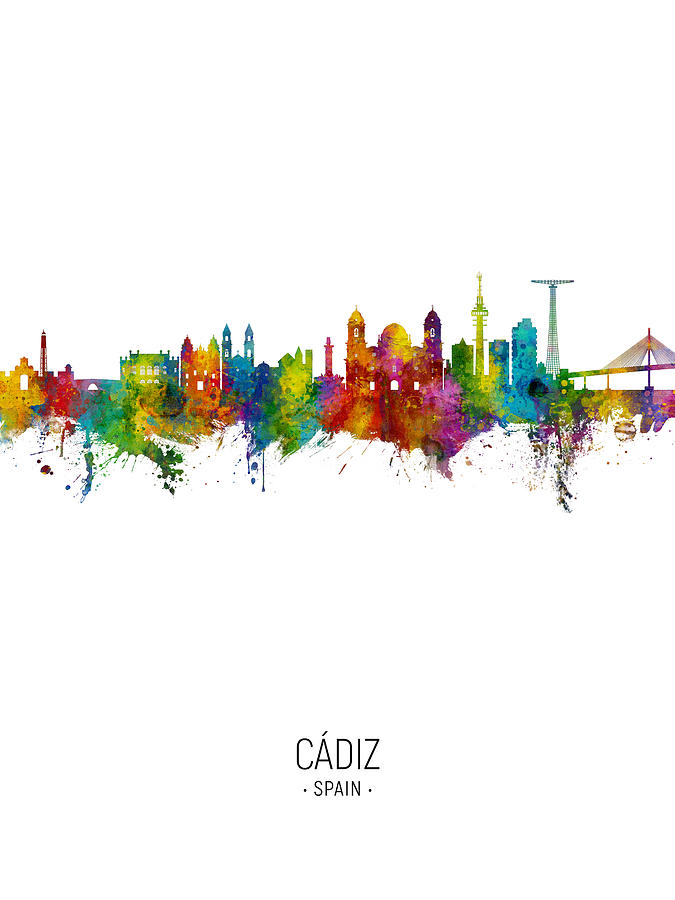 Cadiz Spain Skyline #19 Digital Art by Michael Tompsett