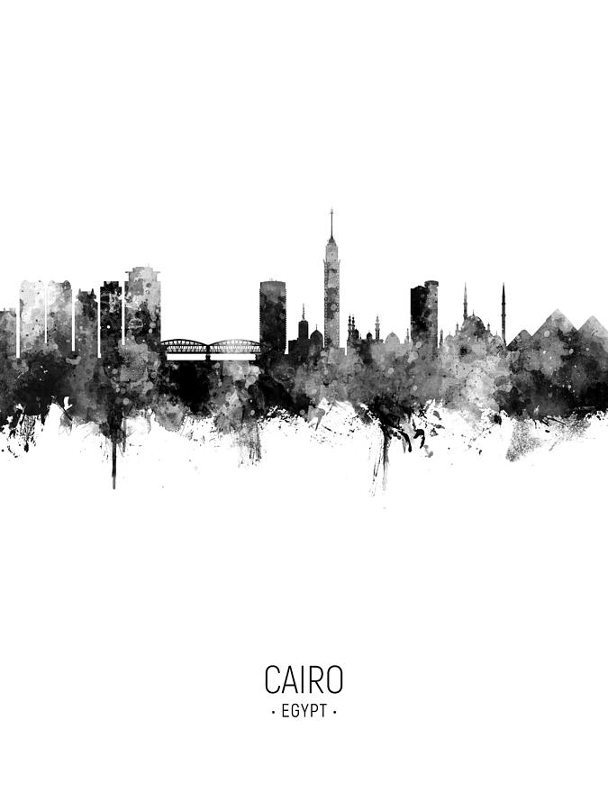 Skyline Digital Art - Cairo Egypt Skyline #19 by Michael Tompsett