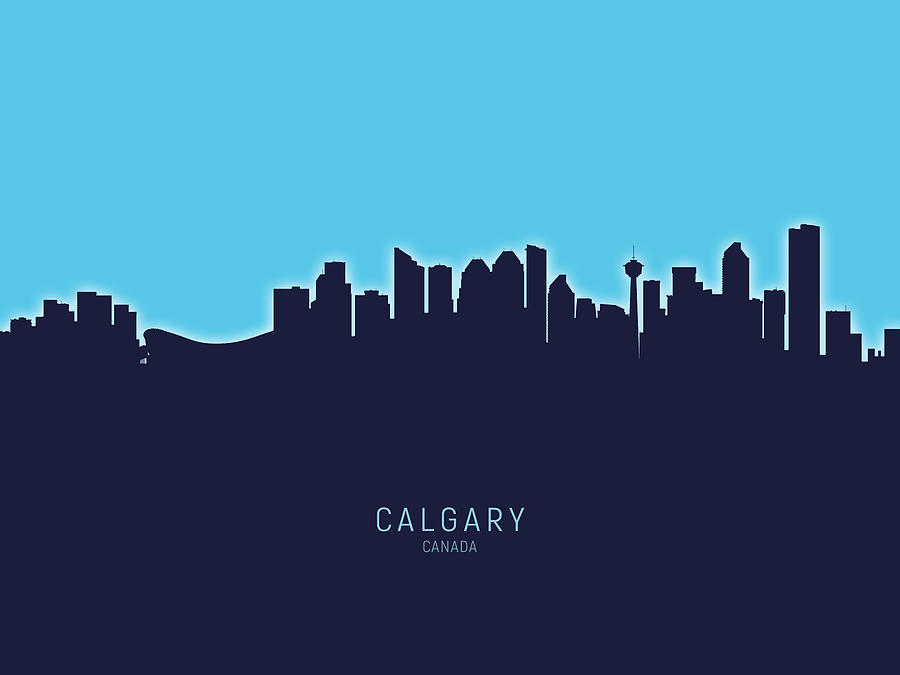 Skyline Digital Art - Calgary Canada Skyline #19 by Michael Tompsett