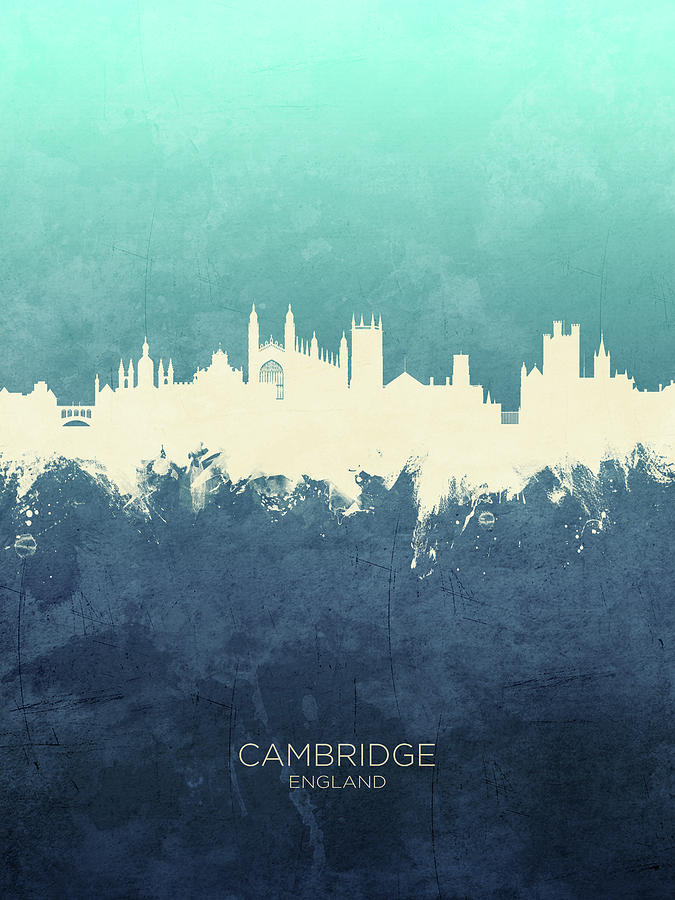Cambridge Digital Art - Cambridge England Skyline #19 by Michael Tompsett