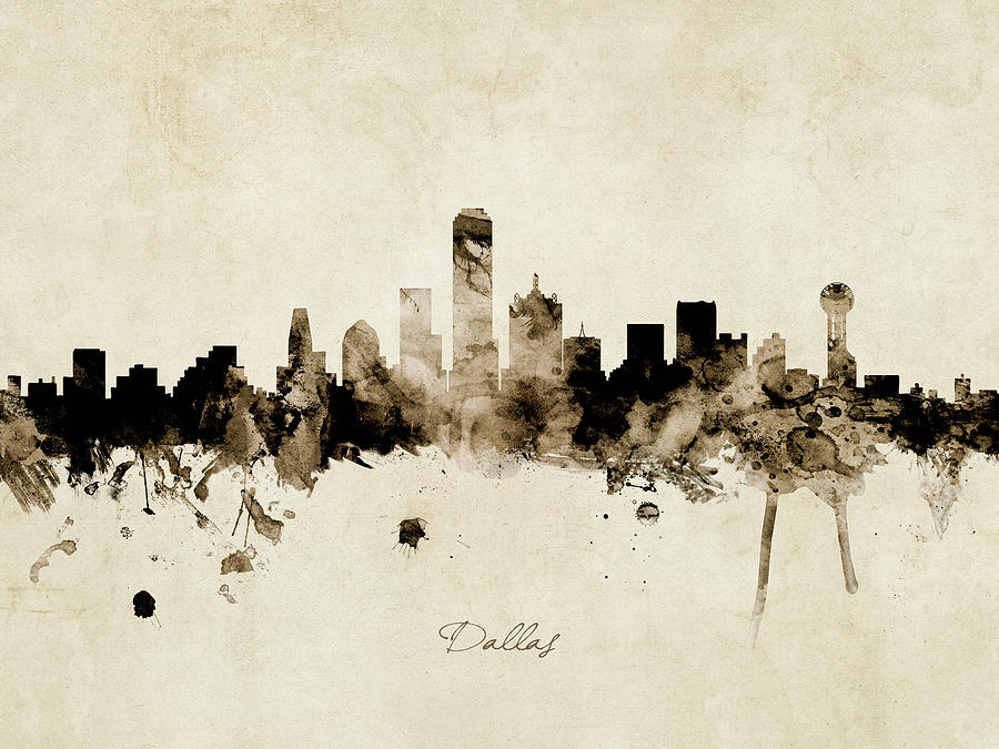 Dallas Texas Skyline #19 Digital Art by Michael Tompsett