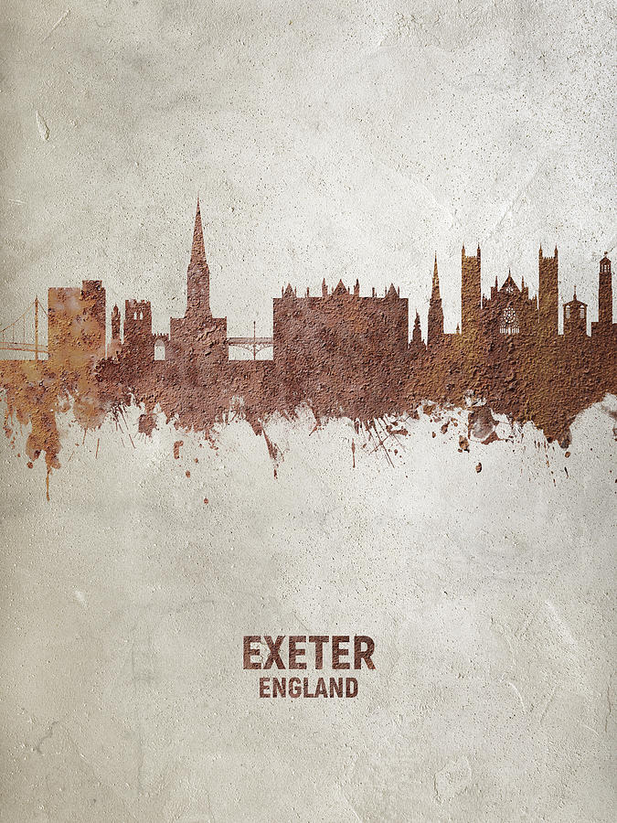 Exeter England Skyline #19 Digital Art by Michael Tompsett - Pixels