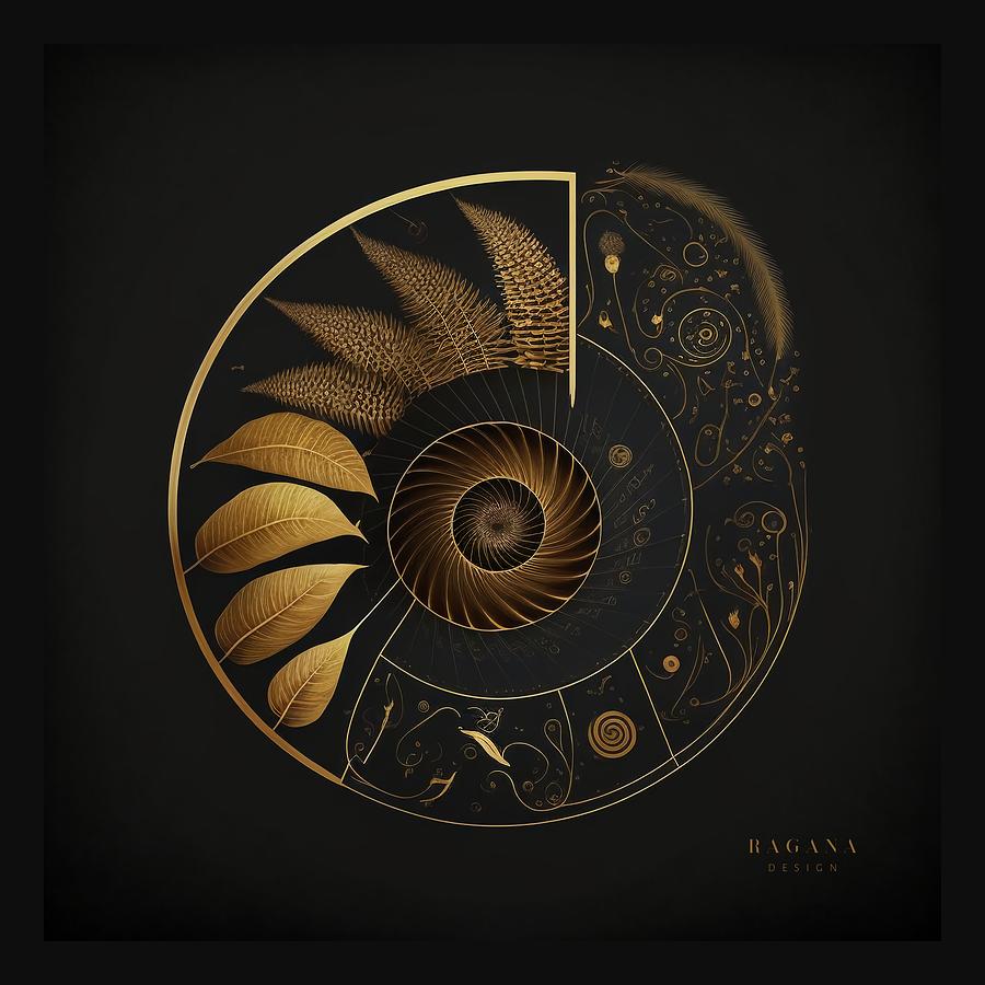 Fibonacci Golden Ratio in Elegant and Exclusive Golden and Black Design ...