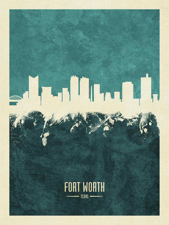 Fort Worth Texas Skyline #19 Digital Art by Michael Tompsett