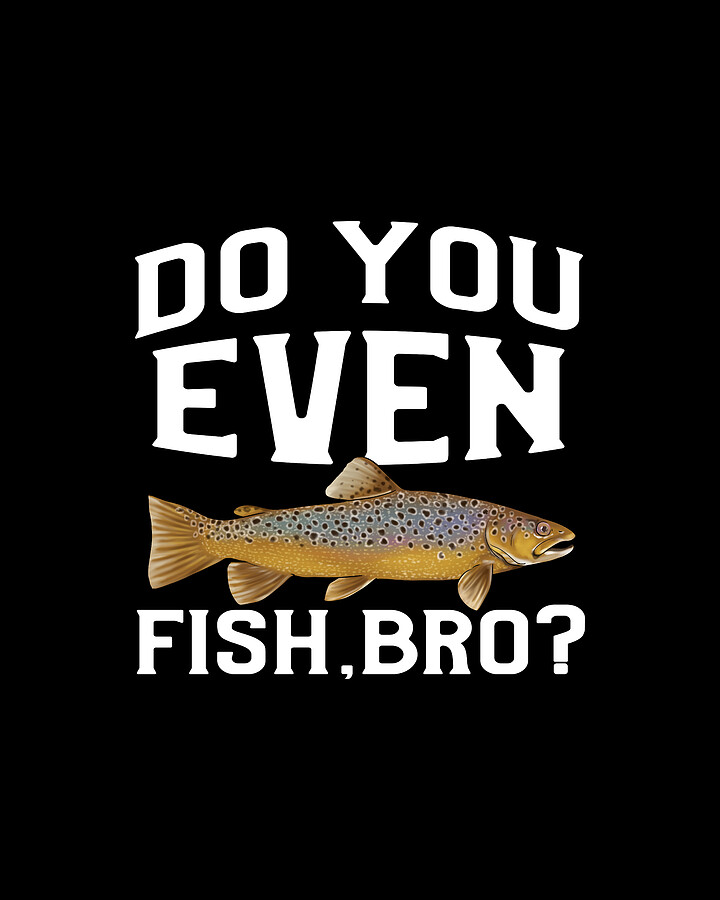 Funny Brown Trout Fishing Freshwater Fish Lake Gift Digital Art by