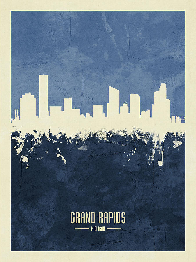 Grand Rapids Michigan Skyline #19 Digital Art by Michael Tompsett