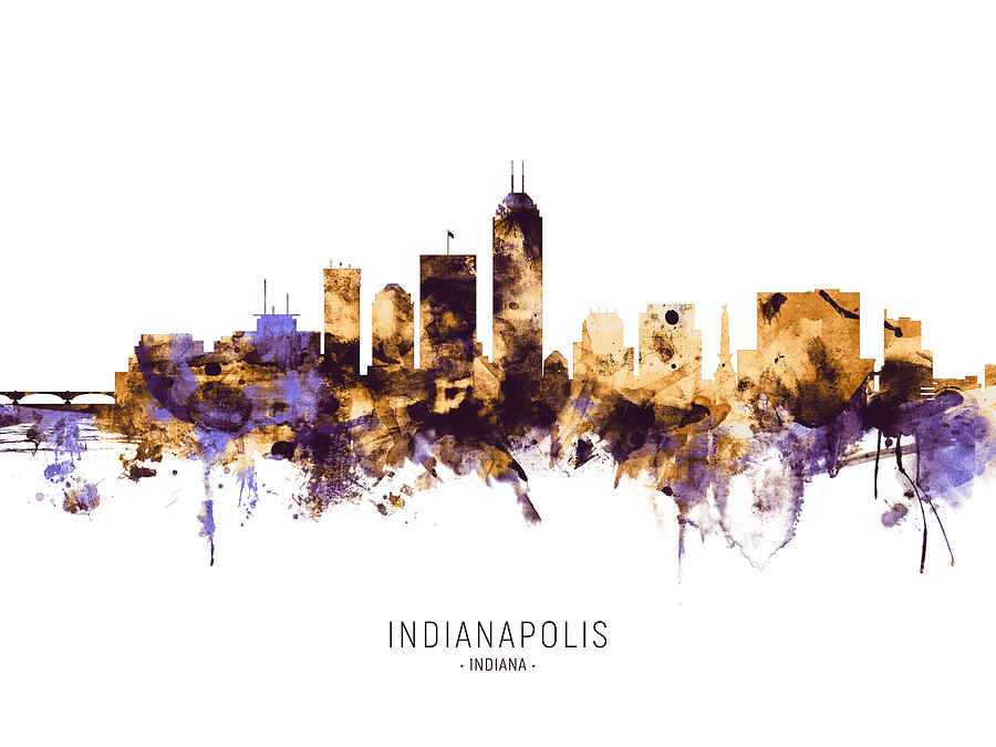 Indianapolis Indiana Skyline #19 Digital Art by Michael Tompsett