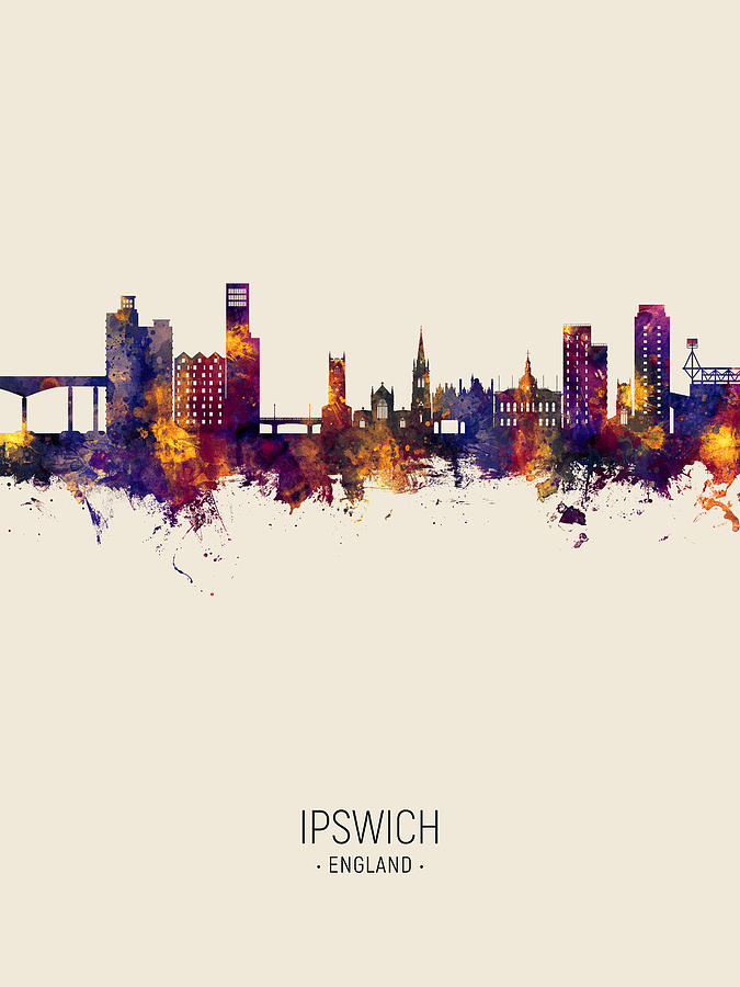 Ipswich England Skyline #19 Digital Art by Michael Tompsett
