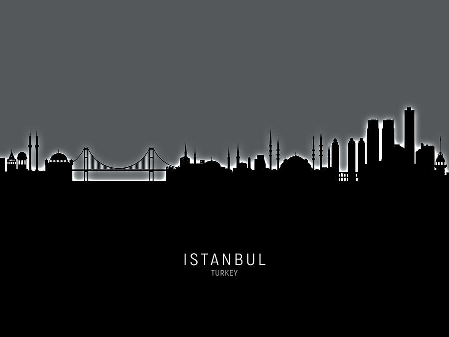 Istanbul Turkey Skyline #19 Digital Art by Michael Tompsett