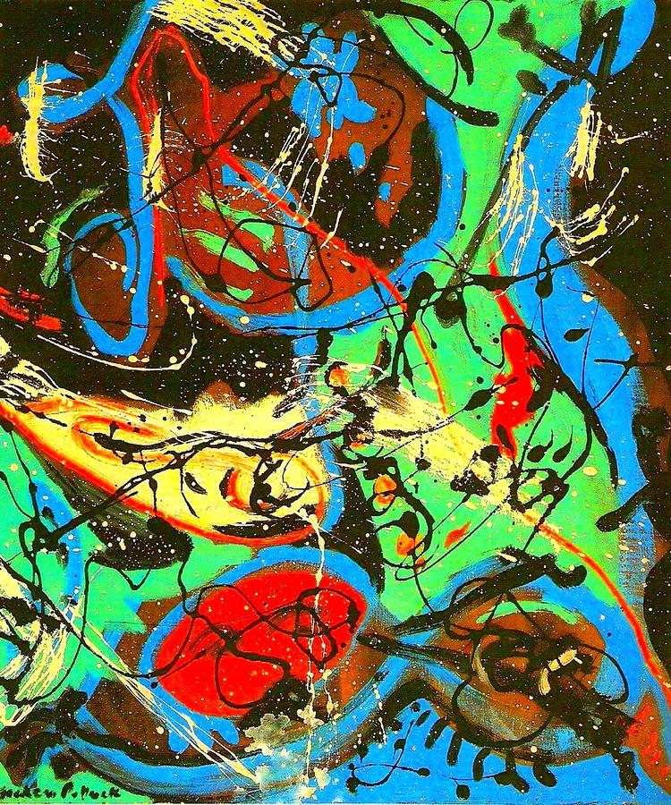 Jackson Pollock Vibrant Painting by Mohamed Batni - Pixels