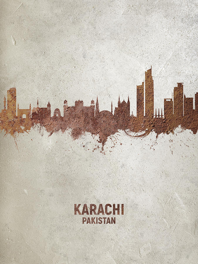 Karachi Pakistan Skyline #19 Digital Art by Michael Tompsett