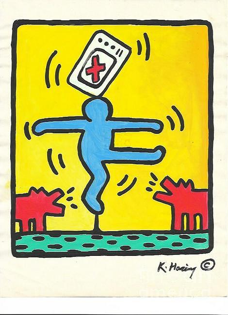 Keith Haring Painting Artwork Drawing Painting by New York Artist - Pixels