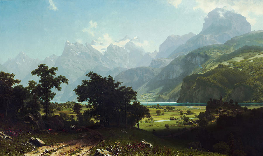 Albert Bierstadt  Painting - Lake Lucerne #19 by Alexander Ivanov
