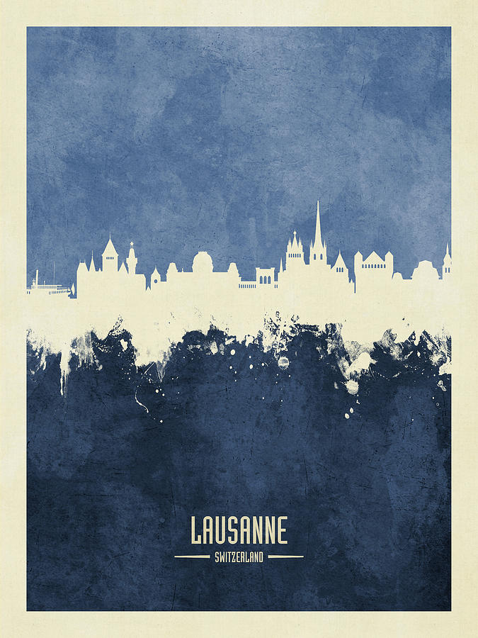 Lausanne Switzerland Skyline #19 Digital Art by Michael Tompsett