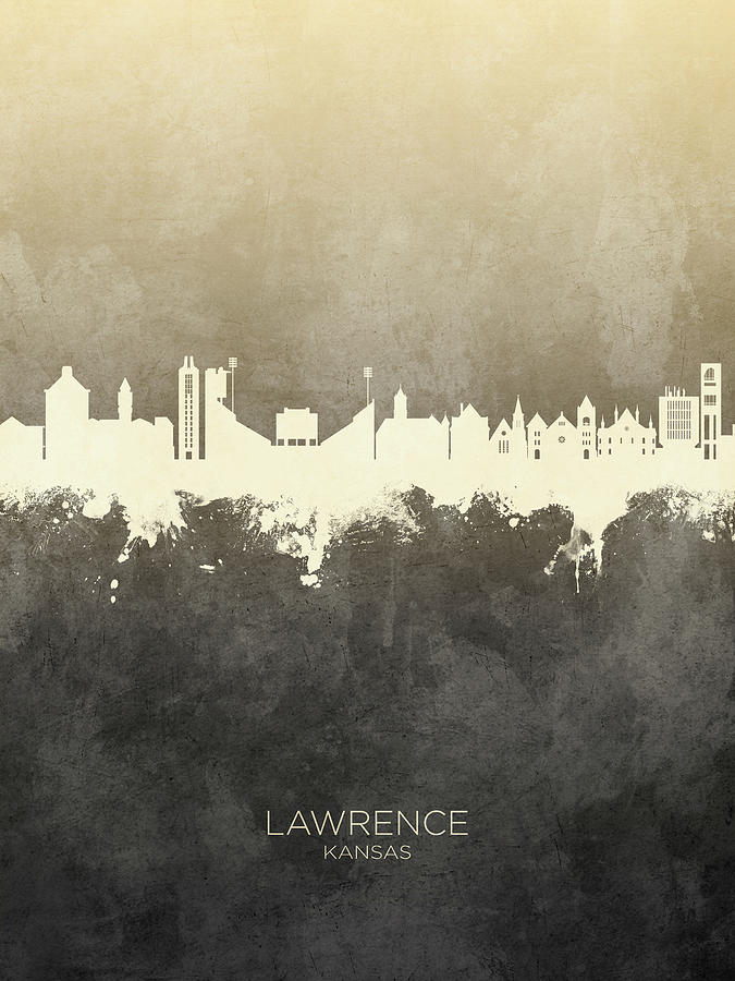 Lawrence Kansas Skyline #19 Digital Art by Michael Tompsett
