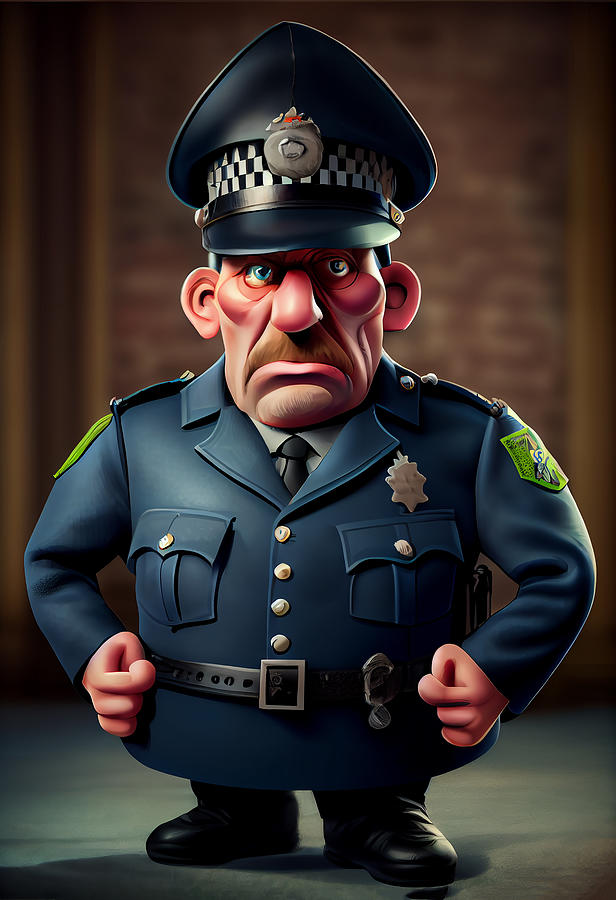 London Policeman Caricature Mixed Media by Stephen Smith Galleries ...