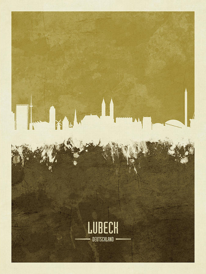 Lubeck Germany Skyline #19 Digital Art by Michael Tompsett