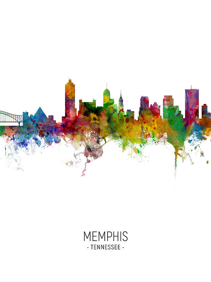Memphis Tennessee Skyline #19 Digital Art by Michael Tompsett
