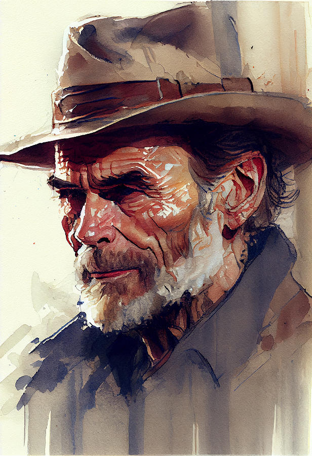 Merle Haggard Watercolour Mixed Media by Tim Hill - Fine Art America