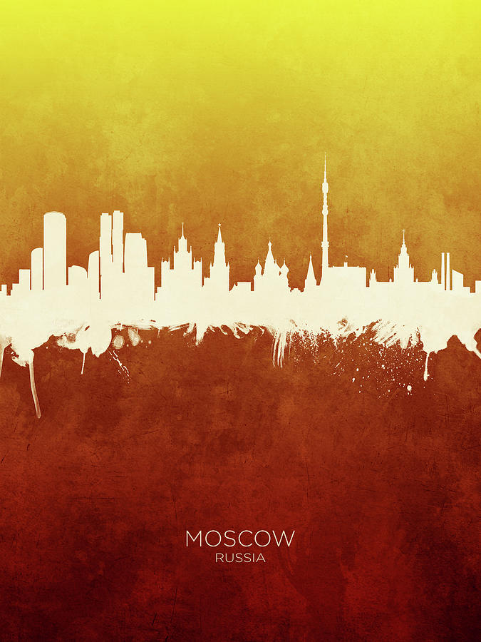 Moscow Digital Art - Moscow Russia Skyline #19 by Michael Tompsett