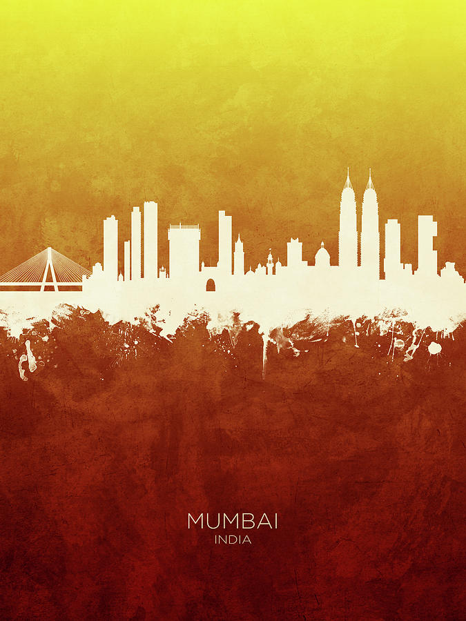 Mumbai Skyline India Bombay #19 Digital Art by Michael Tompsett